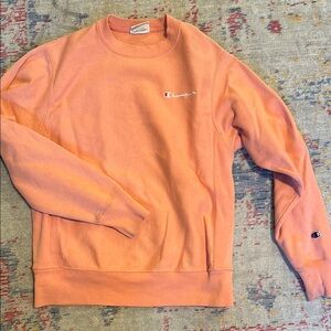 Champion Coral Crewneck Sweatshirt with Ribbed Cuffs